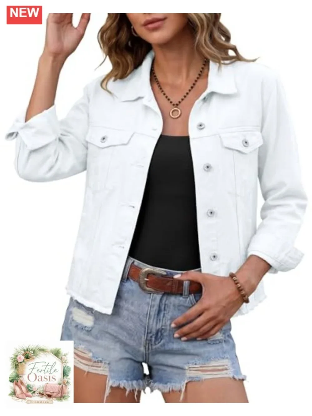 Distressed Denim Jacket for Women, Vintage Trucker Jean Jacket, Button Up